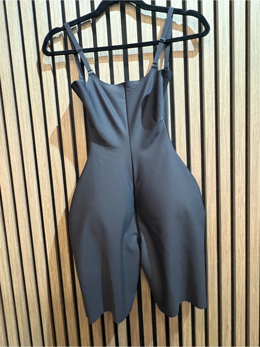 SKIMS Black Sleeveless Sculpting Romper with Adjustable Straps